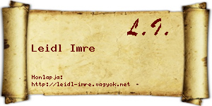 Leidl Imre névjegykártya